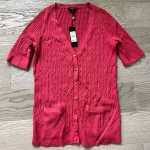 NWT Talbots Vibrant Pink Knit Cardigan